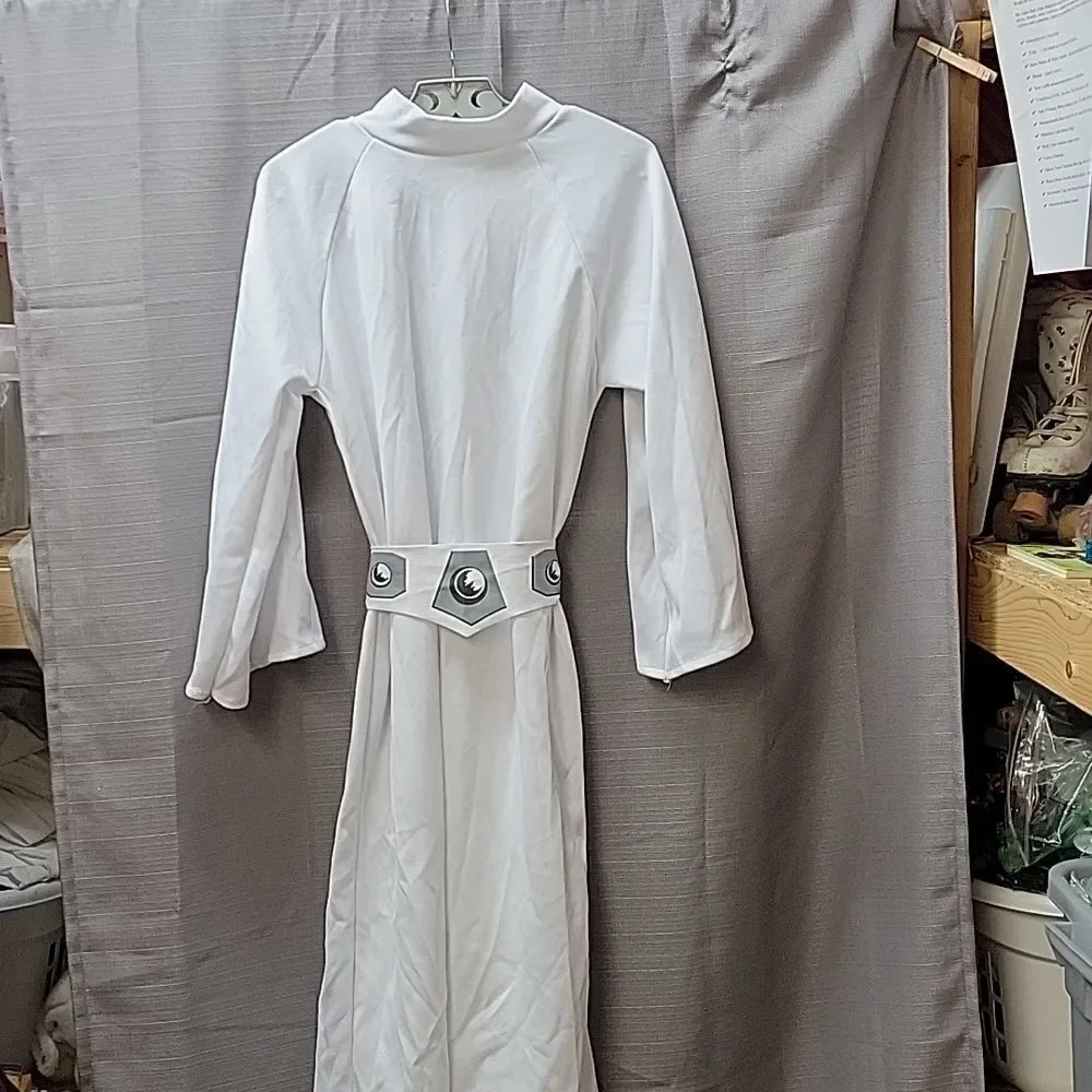 Star Wars Princess Leia 3pc Halloween Costume Wig Dress Belt Women's Medium 8-10 - Picture 5 of 11